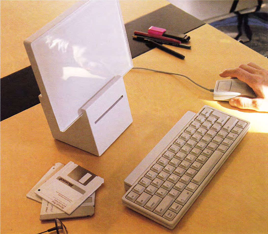 Tablet with a tilt-up display, 195 Showing the desktop Brain Box, flat panel original image 195