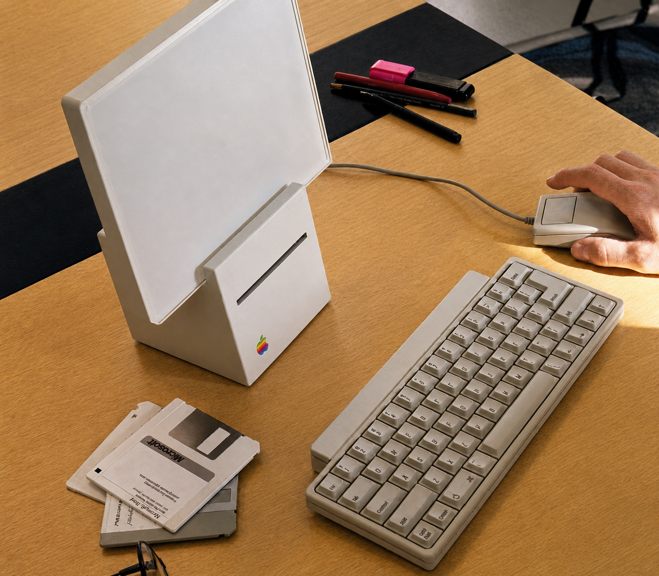 Tablet with a tilt-up display, 195 Showing the desktop Brain Box, flat panel upscaled image 195