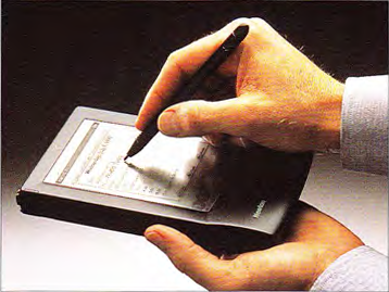 Initial design for the Newton MessagePad 100 (code-named Batman), with a curved original image 271