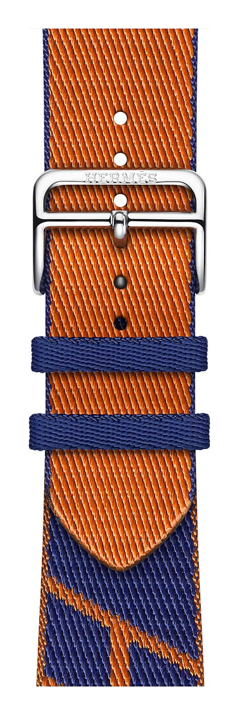 Bleu Saphir/Orange Hermès Textiles