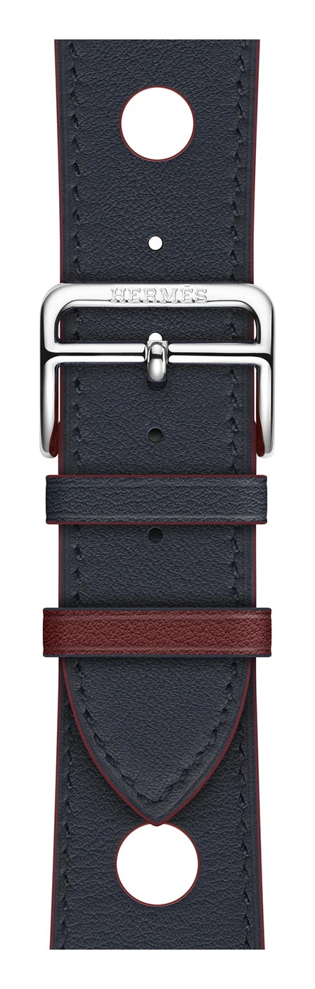 Indigo/Rouge H Hermès Leather