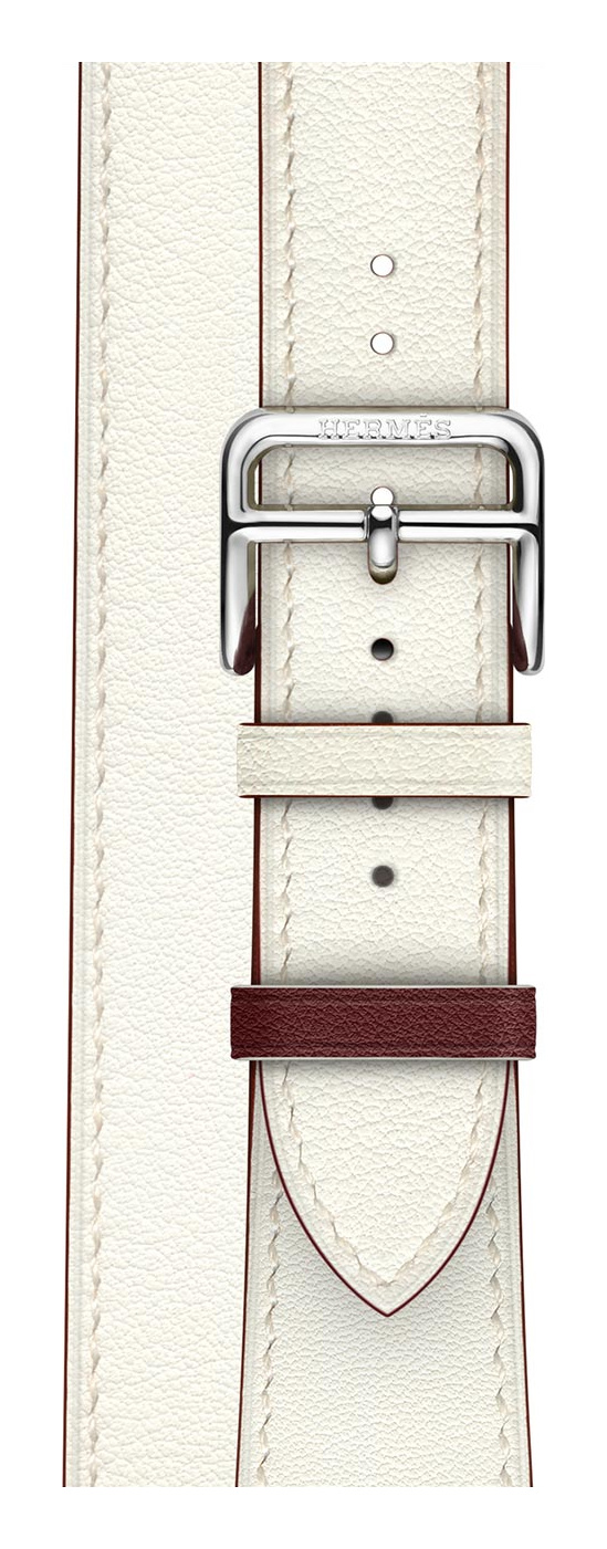 Blanc/Rouge H Hermès Leather