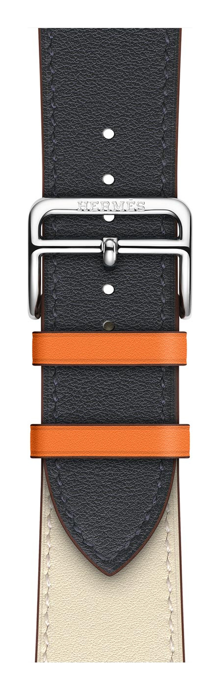 Indigo/Craie/Orange Hermès Leather