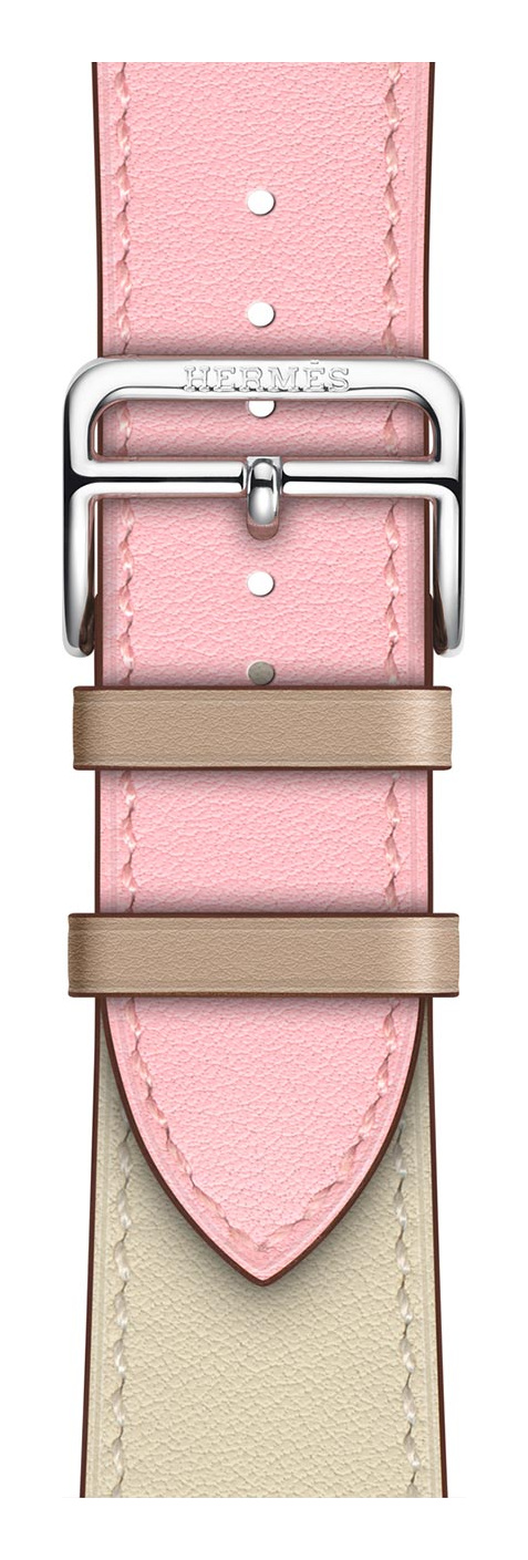 Rose Sakura/Craie/Argile Hermès Leather