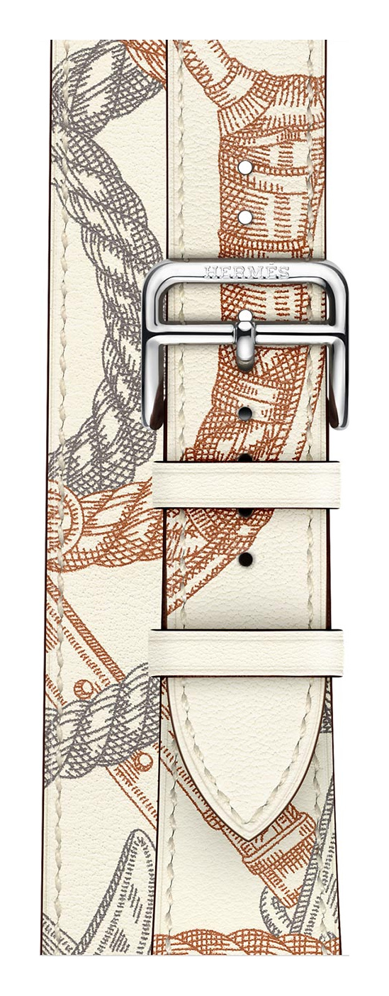 Blanc Allover Print Hermès Leather