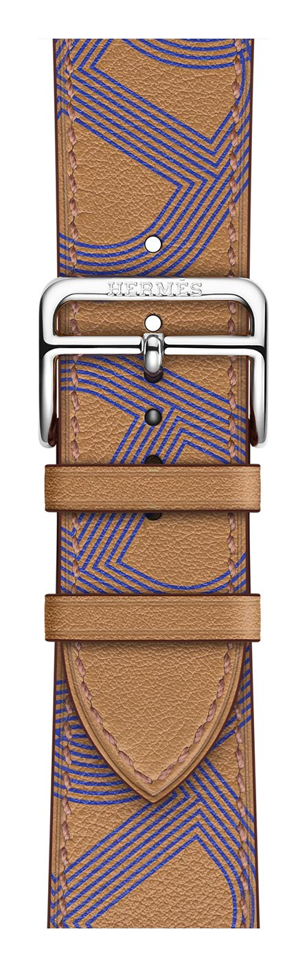 Biscuit/Bleu Électrique Hermès Leather