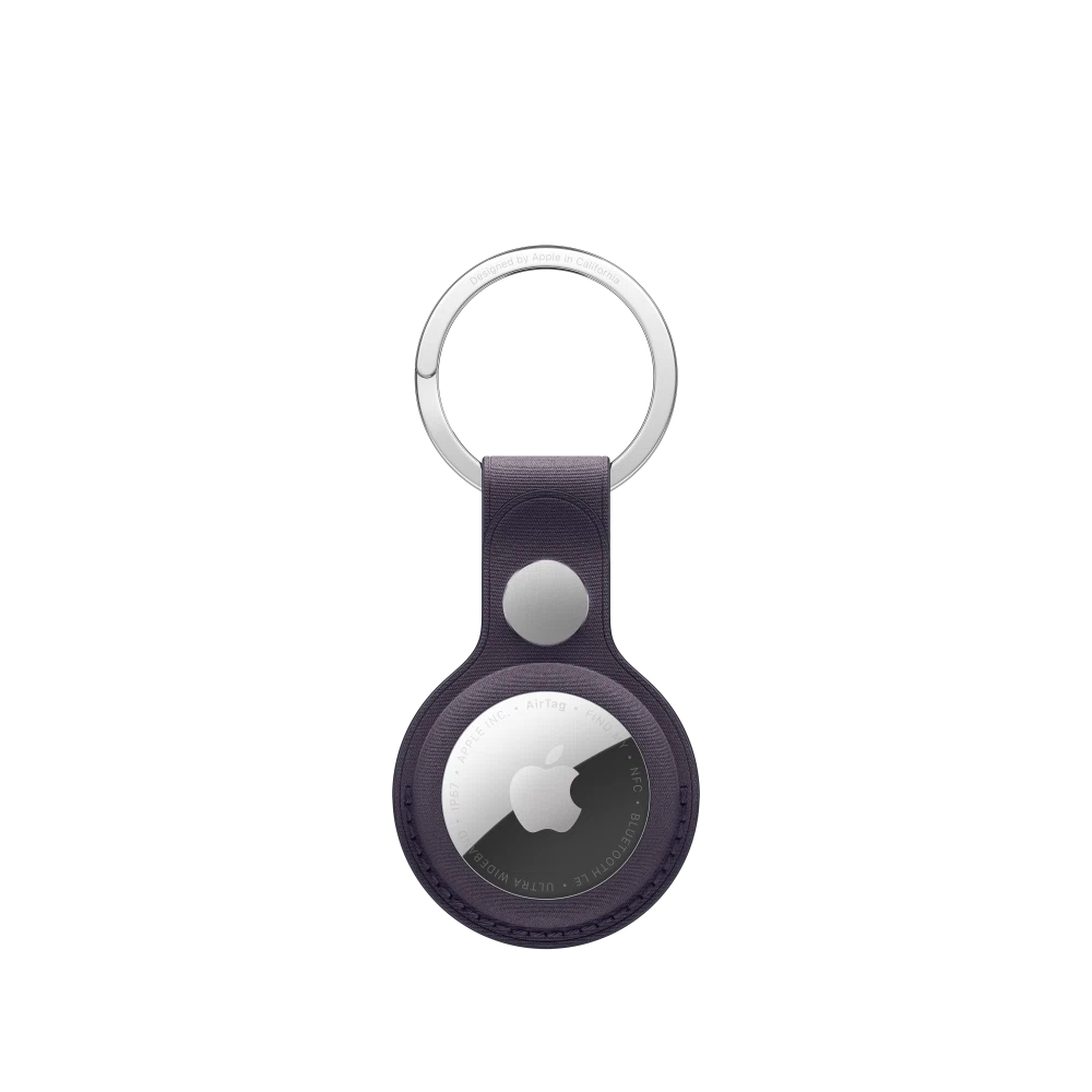 AirTag FineWoven Key Ring — Midnight Purple