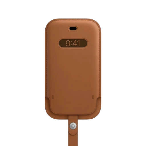 iPhone 12 mini Leather Sleeve with MagSafe — Saddle Brown