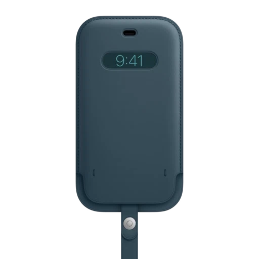 iPhone 12 & 12 Pro Leather Sleeve with MagSafe — Baltic Blue