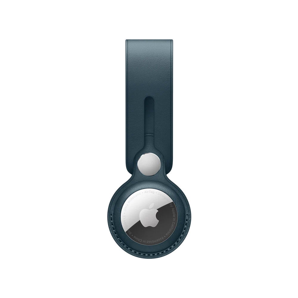 AirTag Leather Loop — Baltic Blue