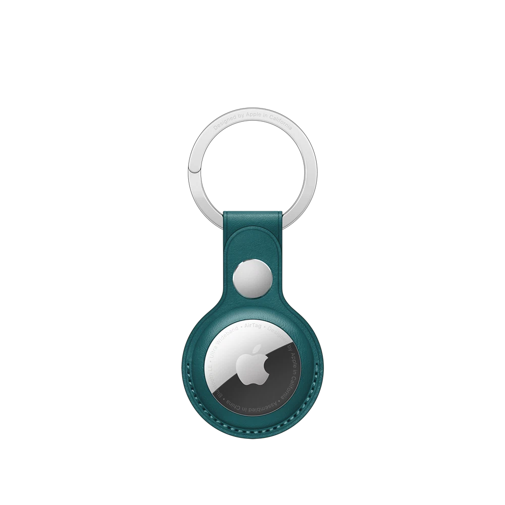AirTag Leather Key Ring — Forest Green