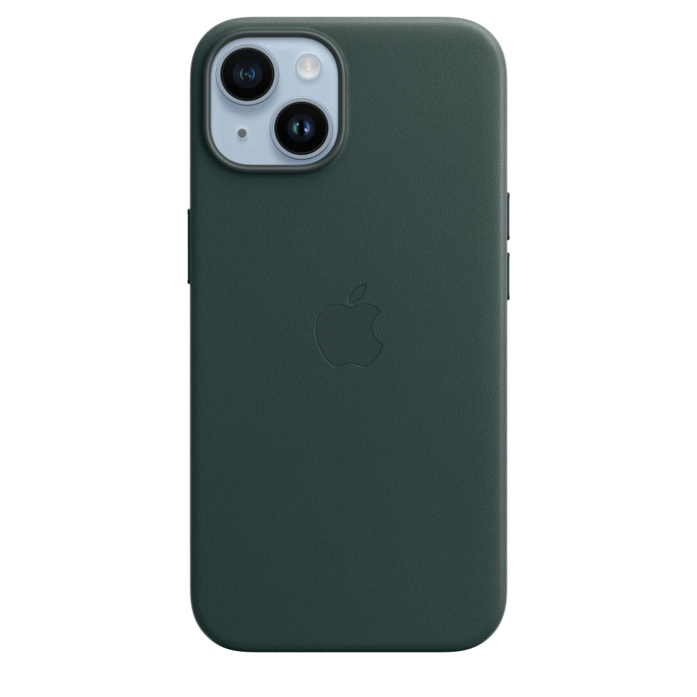 iPhone 14 Leather Case with MagSafe — Forest Green