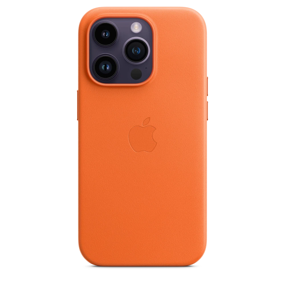 iPhone 14 Pro Leather Case with MagSafe — Orange