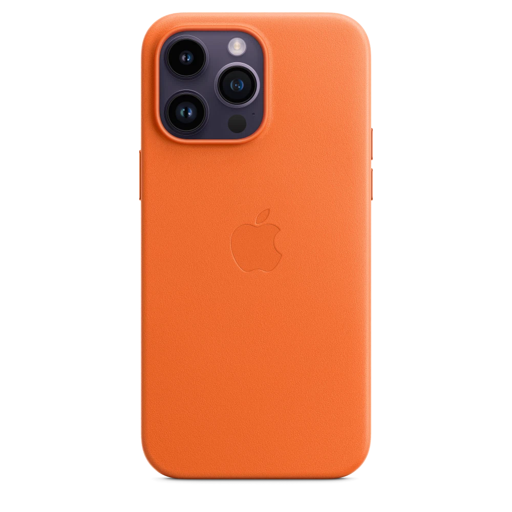 iPhone 14 Pro Max Leather Case with MagSafe — Orange