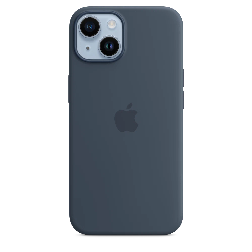 iPhone 14 Silicone Case with MagSafe — Storm Blue
