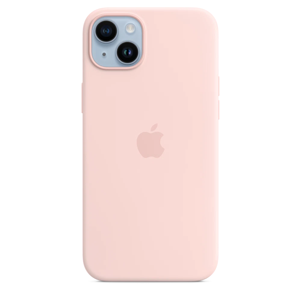 iPhone 14 Plus Silicone Case with MagSafe — Chalk Pink