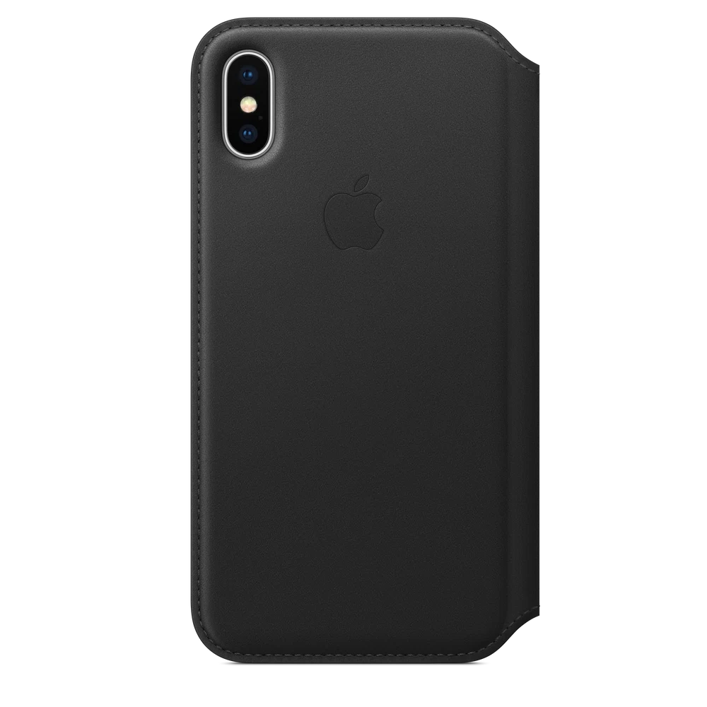 iPhone X Leather Folio — Black