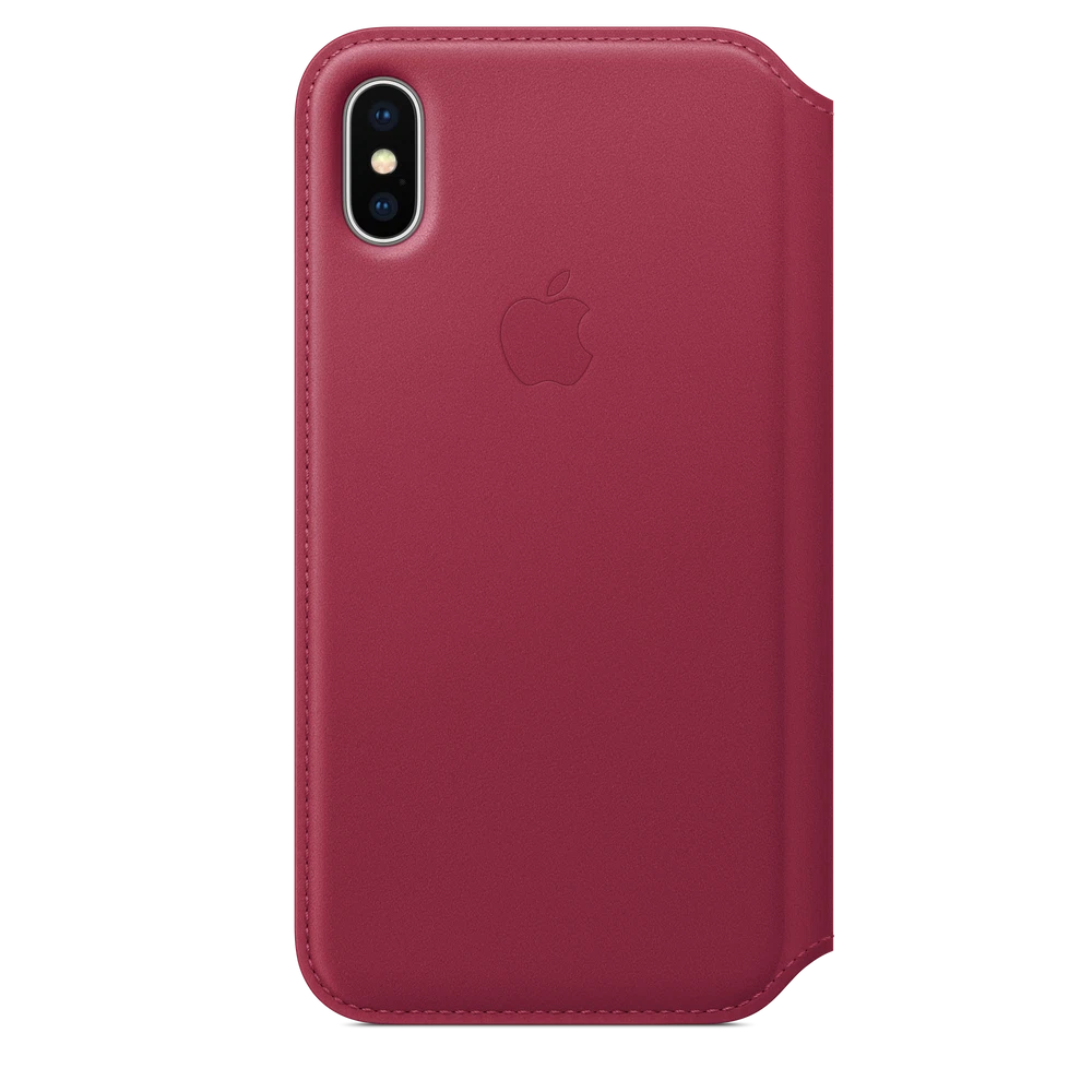 iPhone X Leather Folio — Berry