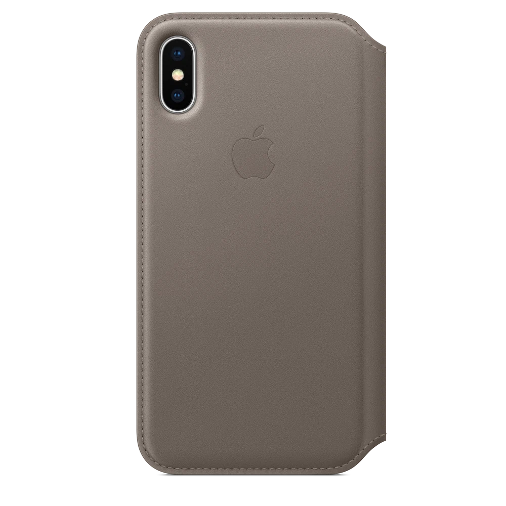 iPhone X Leather Folio — Taupe