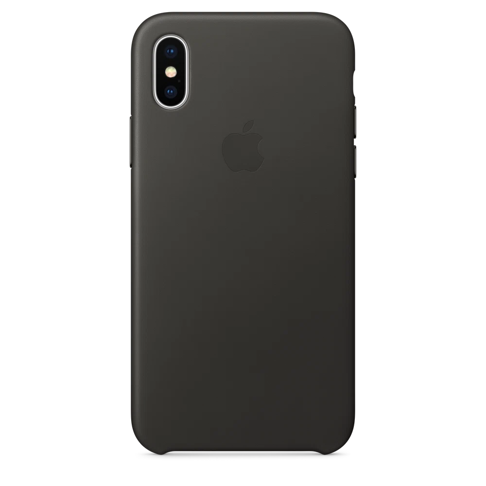 iPhone X Leather Case — Charcoal Gray