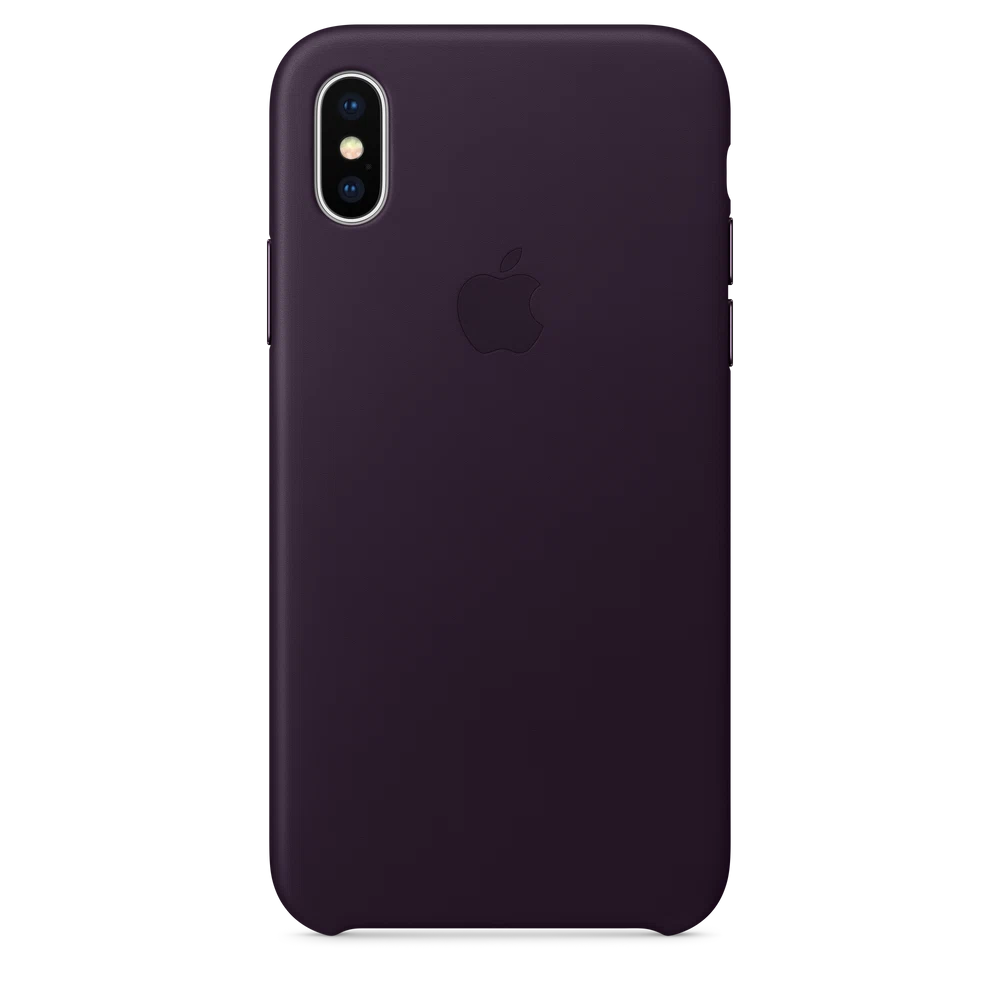 iPhone X Leather Case — Dark Aubergine
