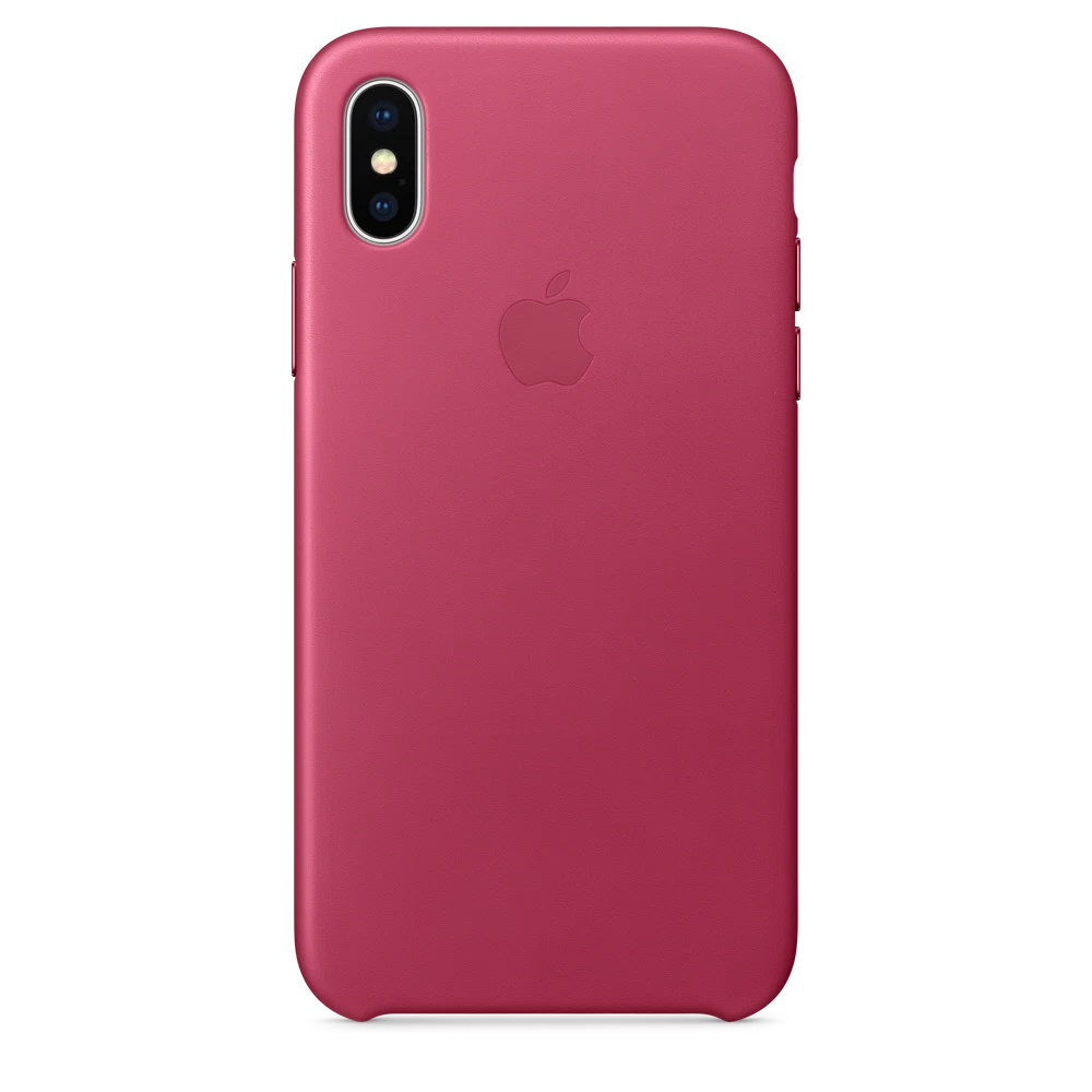 iPhone X Leather Case — Pink Fuchsia