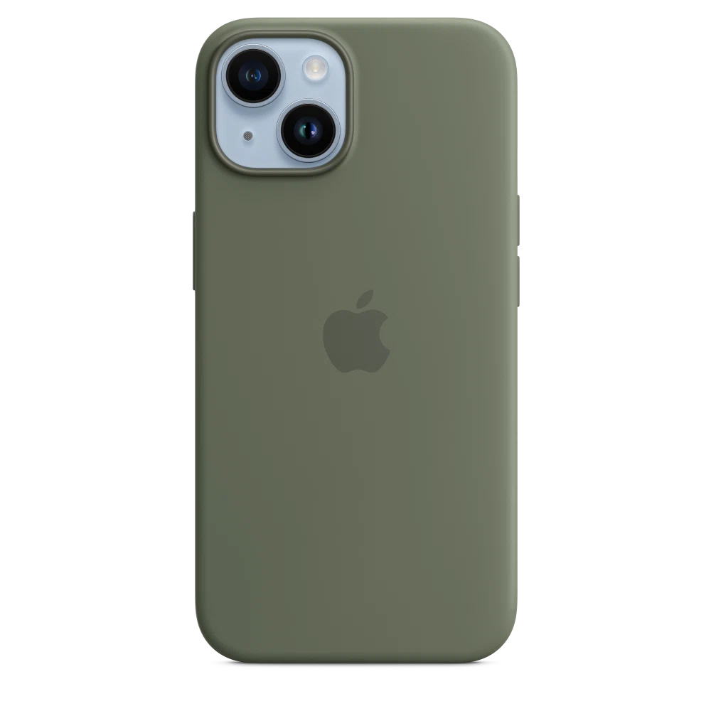 iPhone 14 Silicone Case with MagSafe — Olive