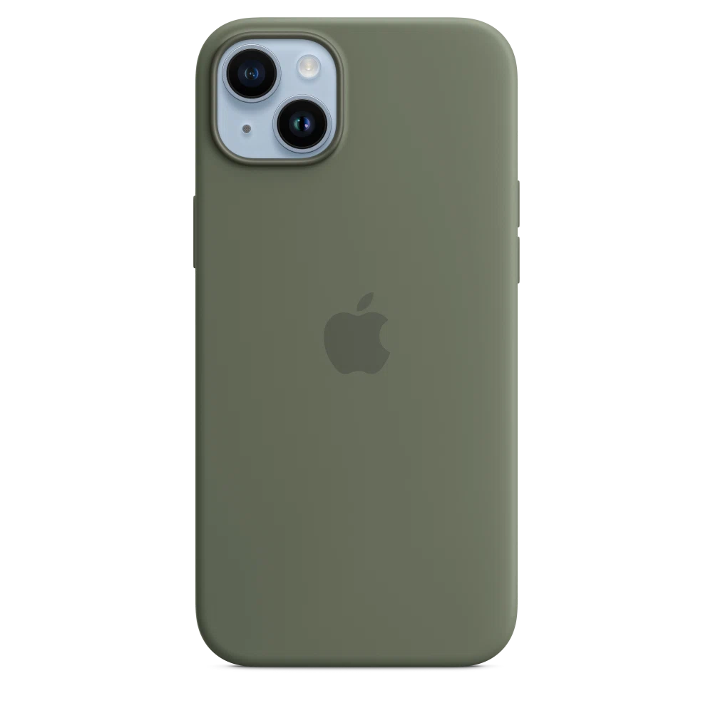 iPhone 14 Plus Silicone Case with MagSafe — Olive