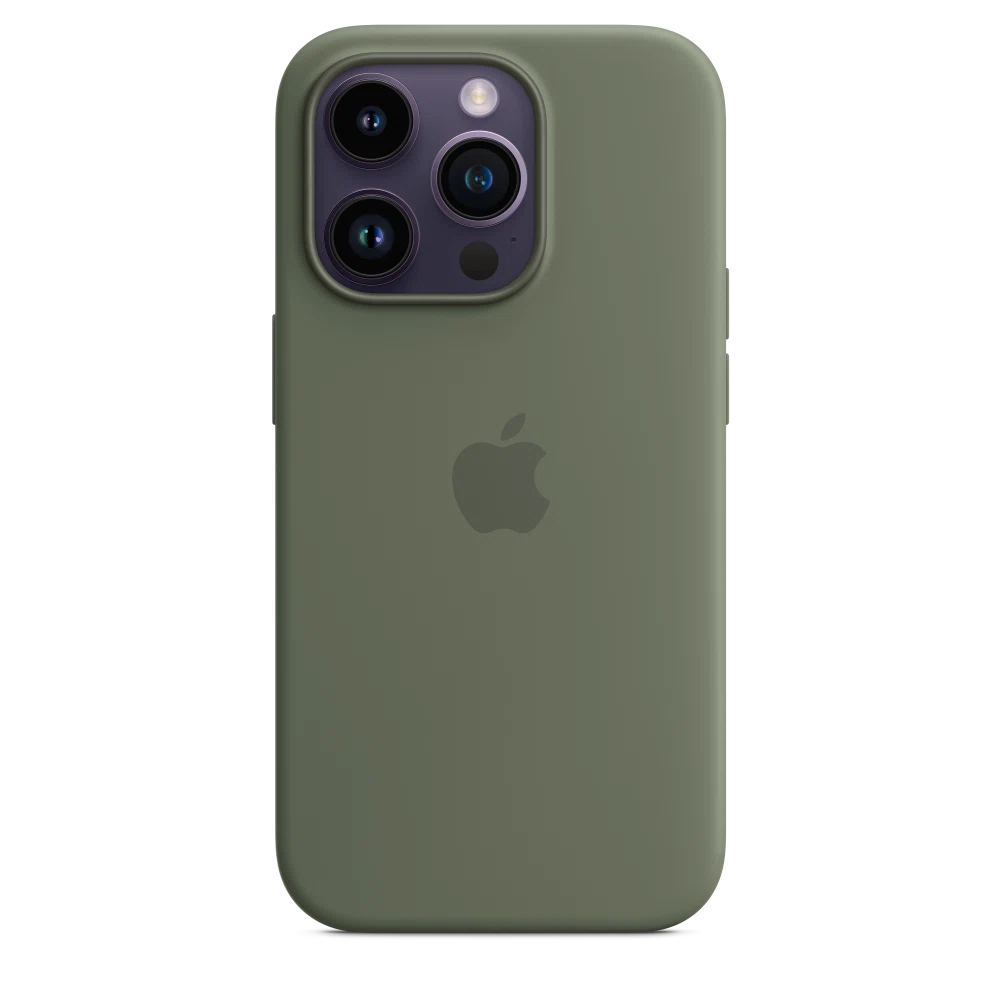 iPhone 14 Pro Silicone Case with MagSafe — Olive