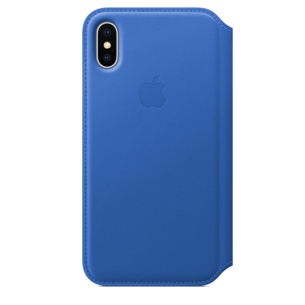 iPhone X Leather Folio — Electric Blue