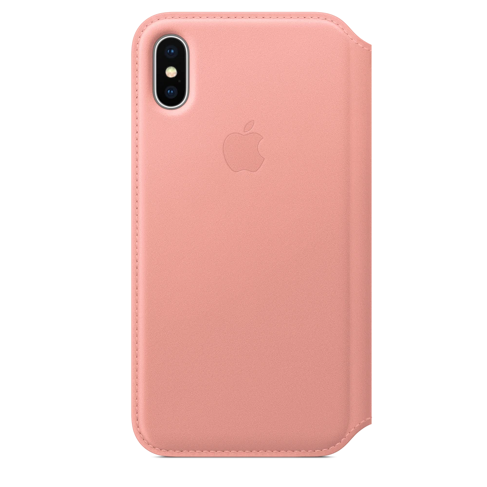 iPhone X Leather Folio — Soft Pink