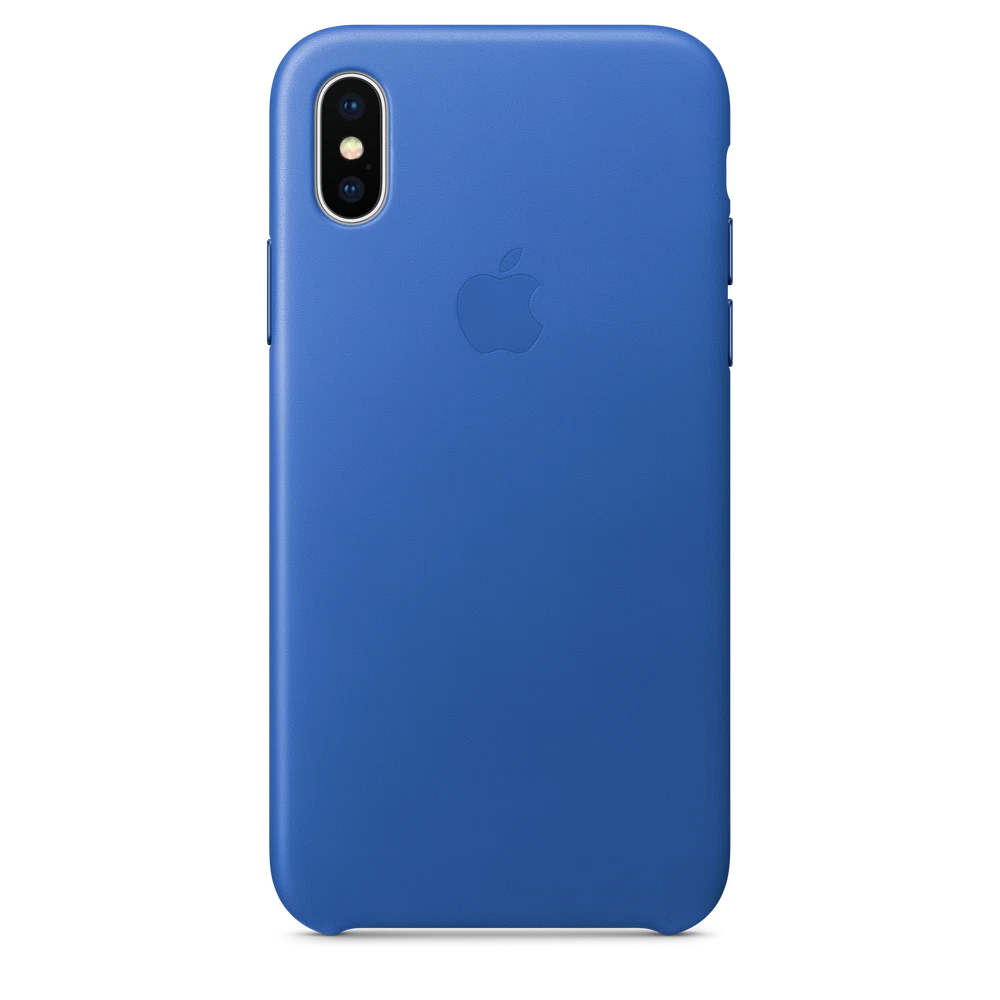 iPhone X Leather Case — Electric Blue