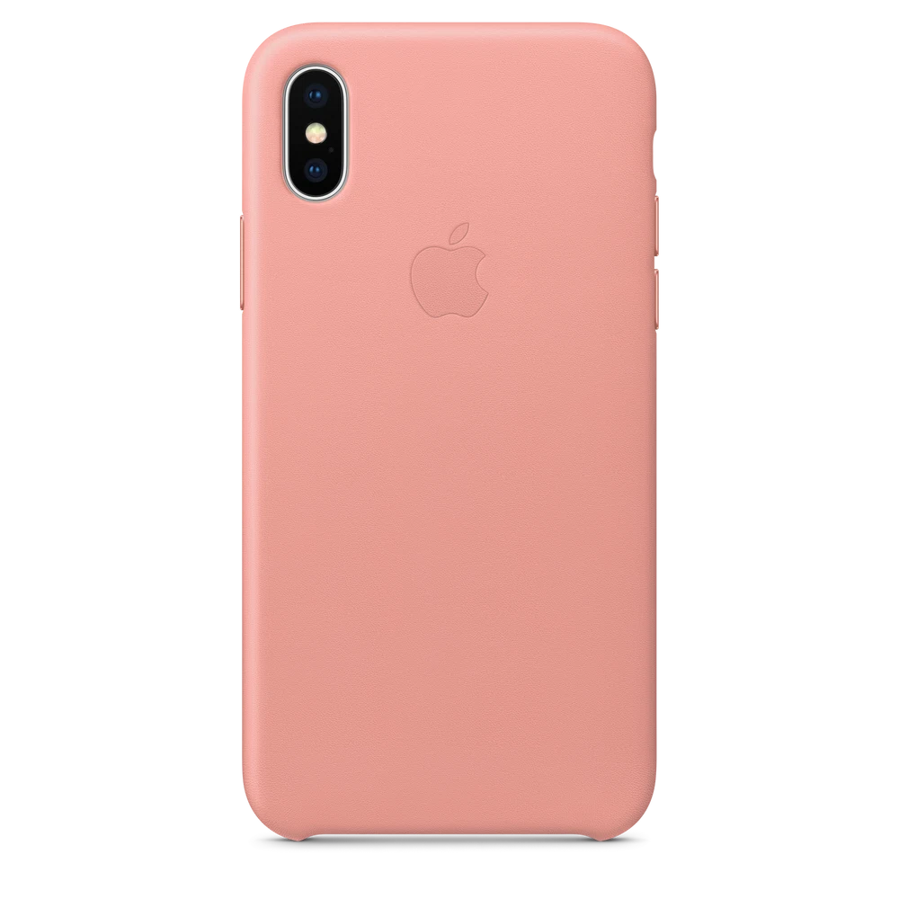iPhone X Leather Case — Soft Pink