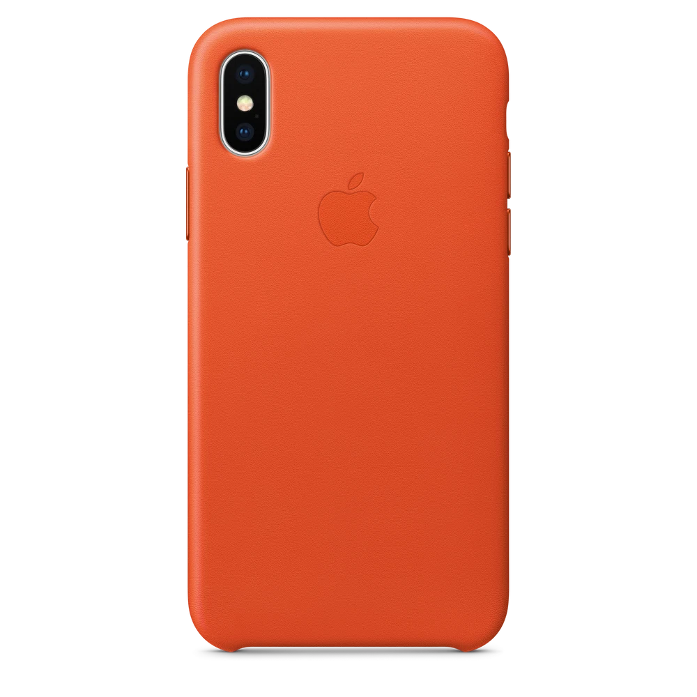 iPhone X Leather Case — Bright Orange