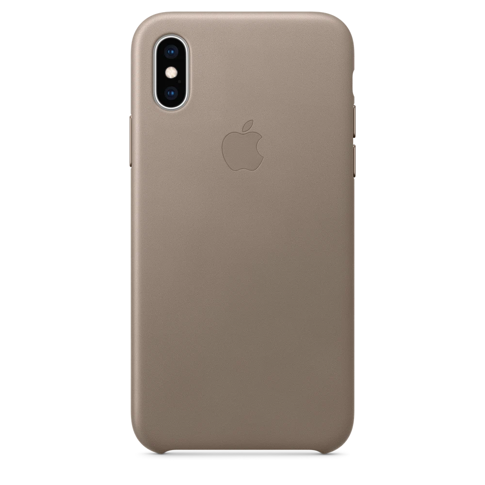 iPhone XS Leather Case — Taupe