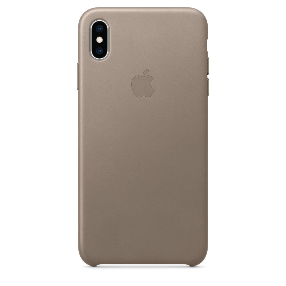 iPhone XS Max Leather Case — Taupe
