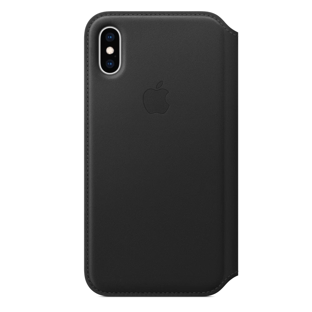 iPhone XS Leather Folio — Black