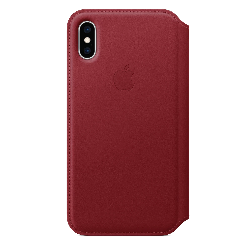 iPhone XS Leather Folio — PRODUCT(RED)