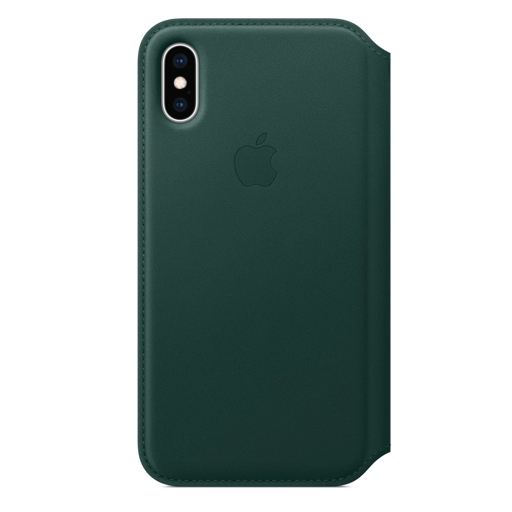 iPhone XS Leather Folio — Forest Green