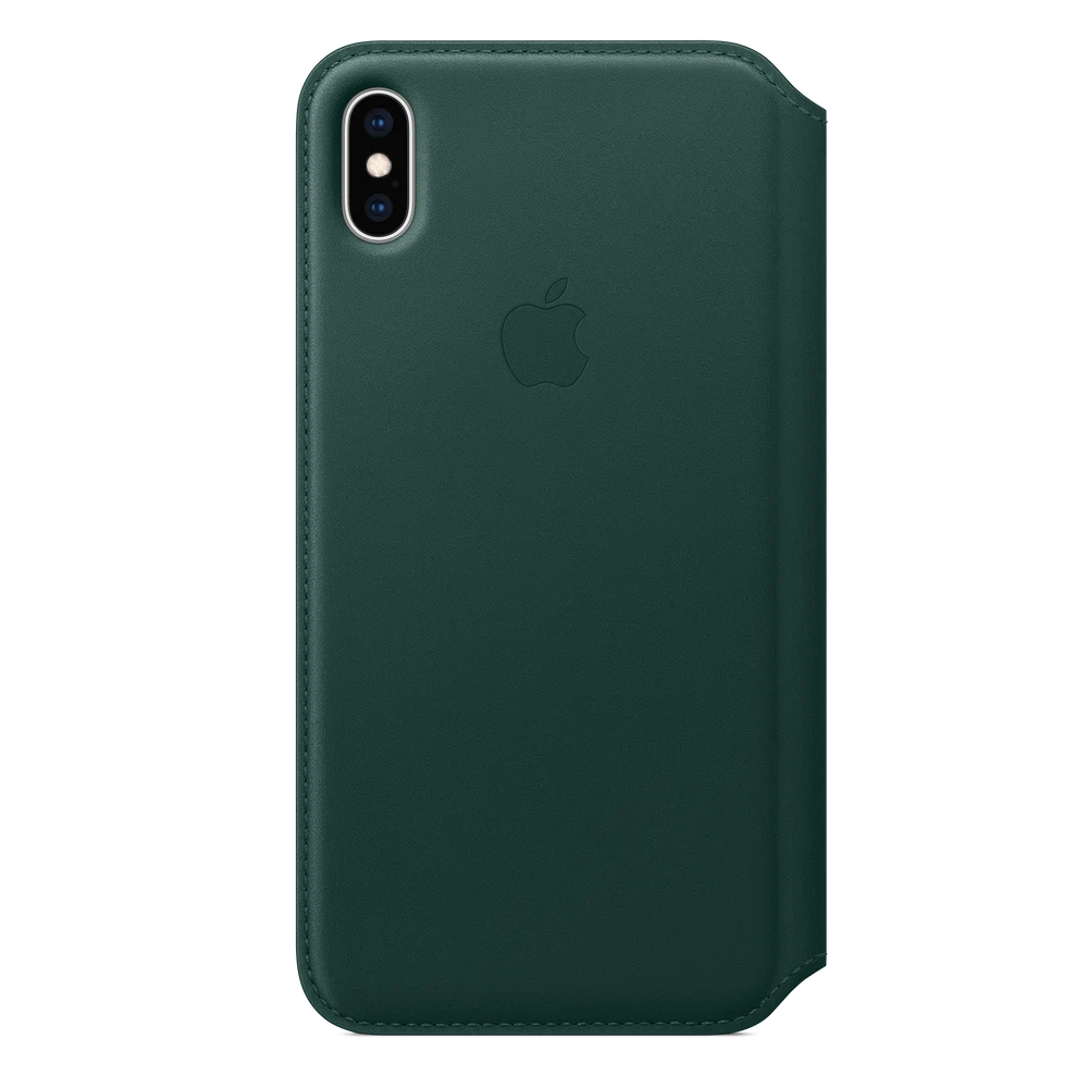 iPhone XS Max Leather Folio — Forest Green