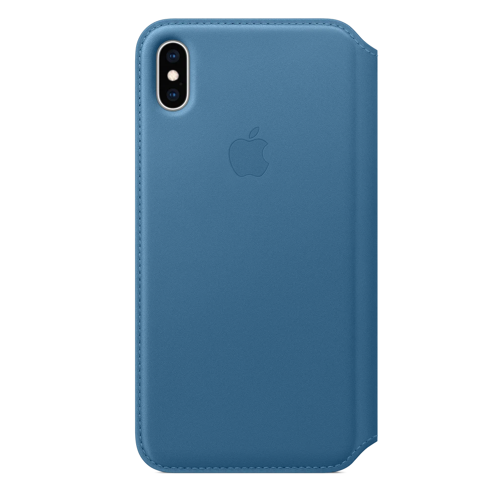 iPhone XS Max Leather Folio — Cape Cod Blue