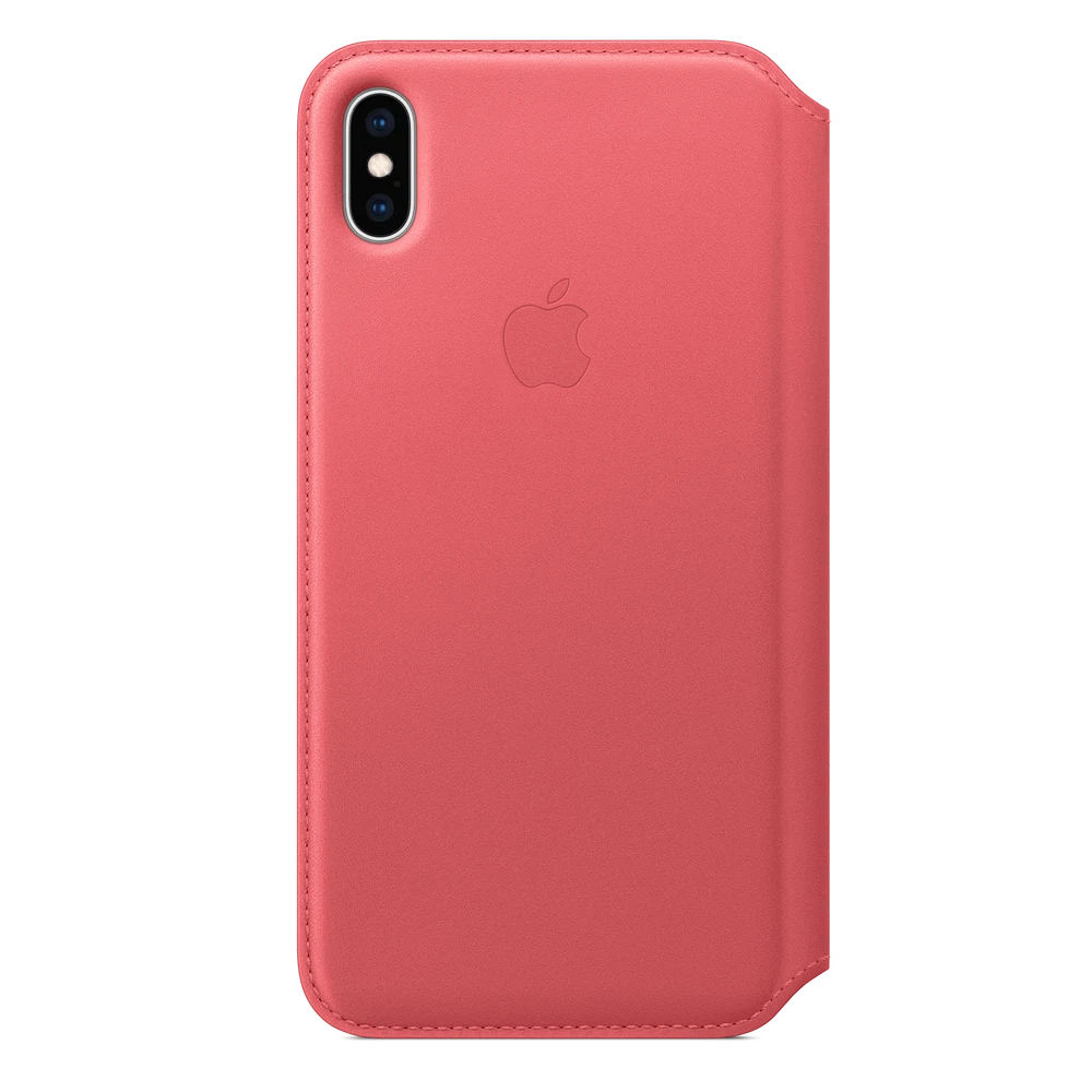 iPhone XS Max Leather Folio — Peony Pink