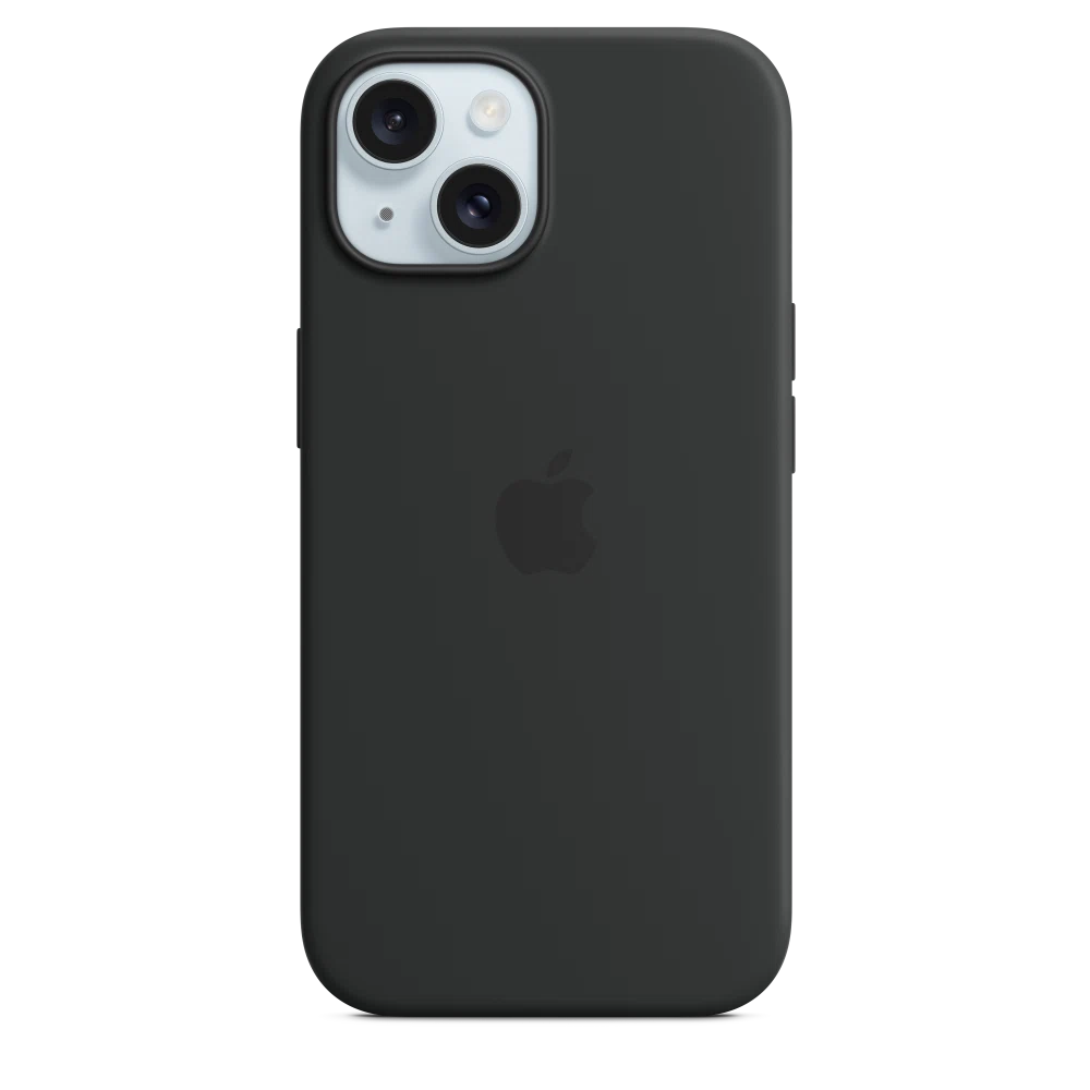 iPhone 15 Silicone Case with MagSafe — Black
