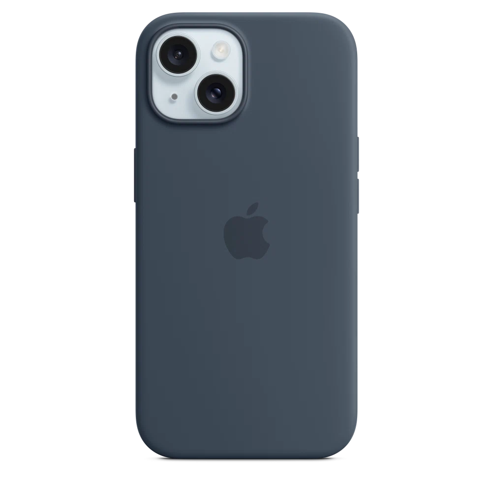 iPhone 15 Silicone Case with MagSafe — Storm Blue