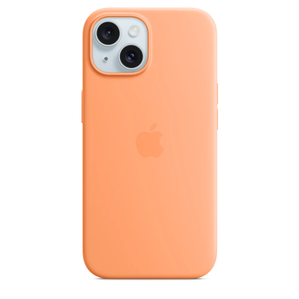 iPhone 15 Silicone Case with MagSafe — Orange Sorbet