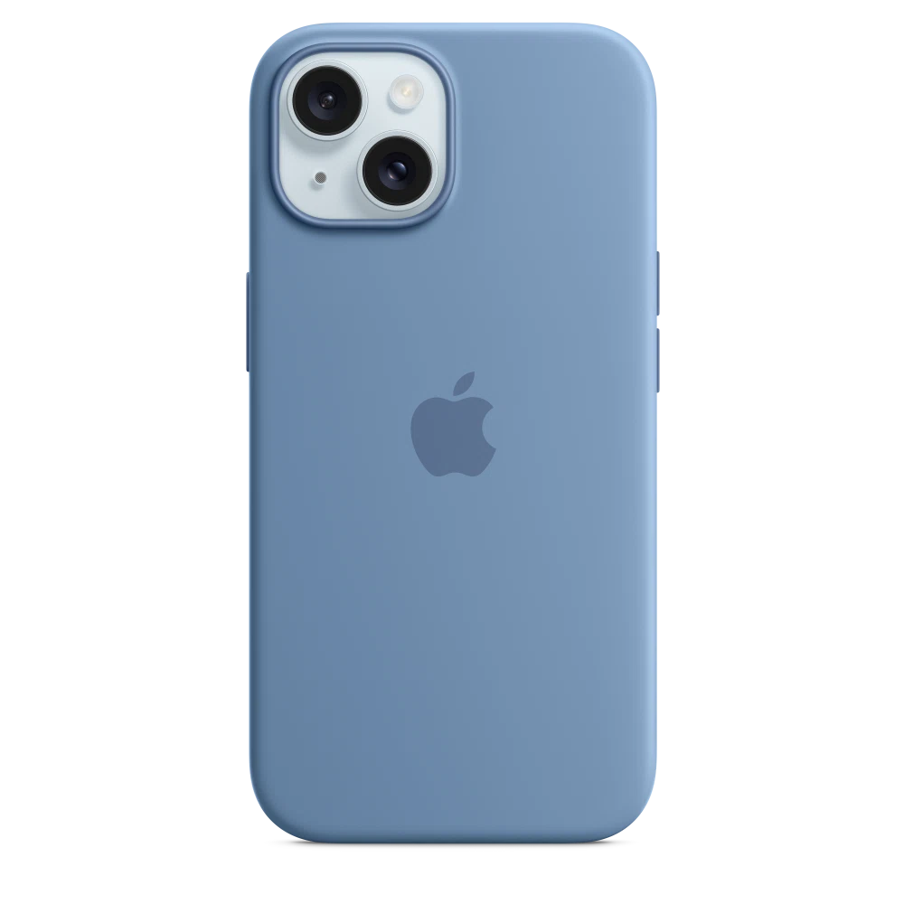 iPhone 15 Silicone Case with MagSafe — Winter Blue