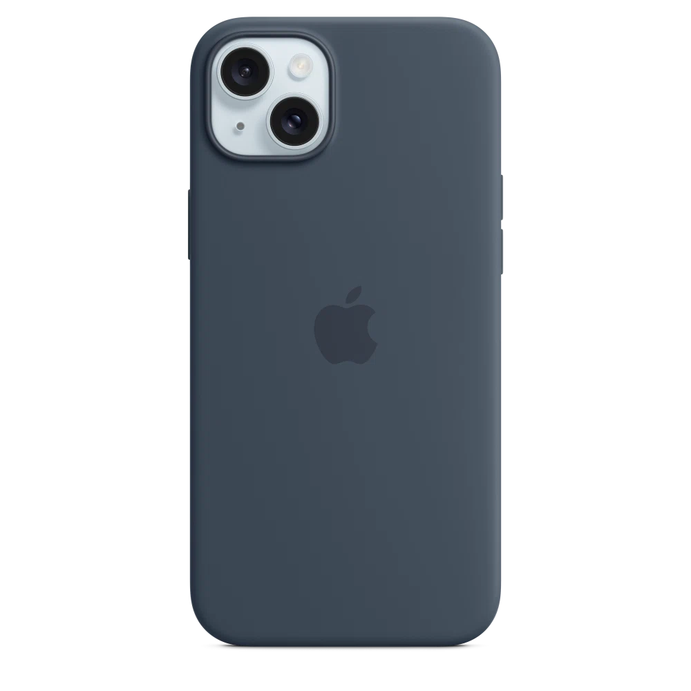 iPhone 15 Plus Silicone Case with MagSafe — Storm Blue