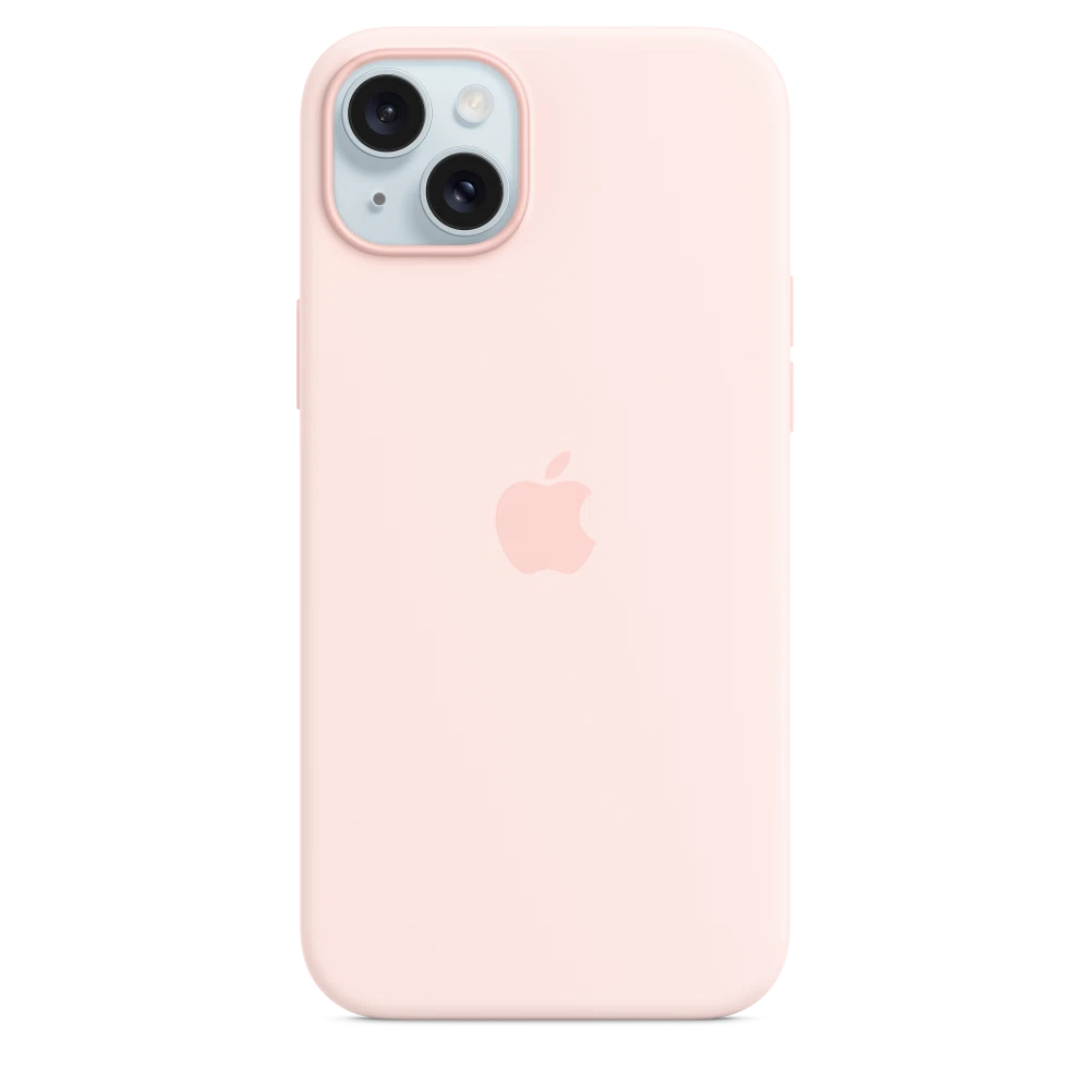 iPhone 15 Plus Silicone Case with MagSafe — Light Pink