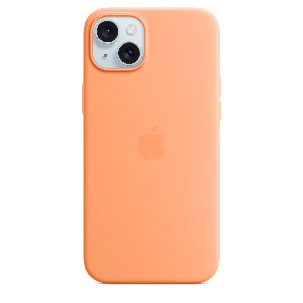 iPhone 15 Plus Silicone Case with MagSafe — Orange Sorbet