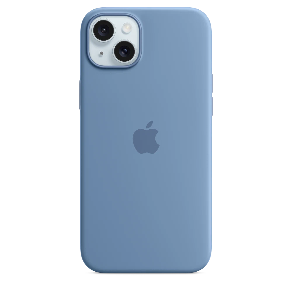 iPhone 15 Plus Silicone Case with MagSafe — Winter Blue